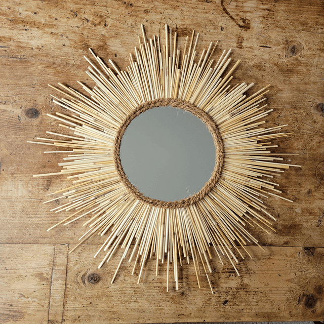 Miroir en roseau naturel